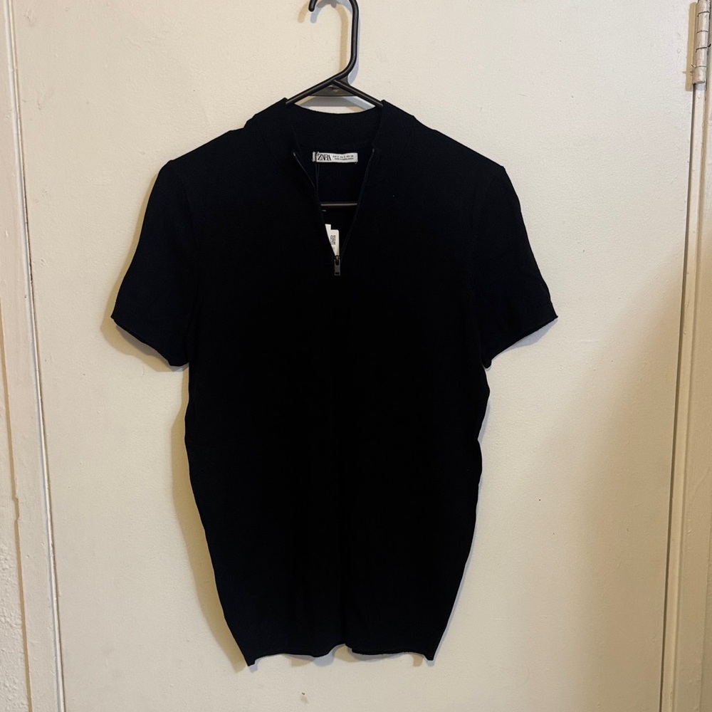 Zara Black Short Sleeve Top